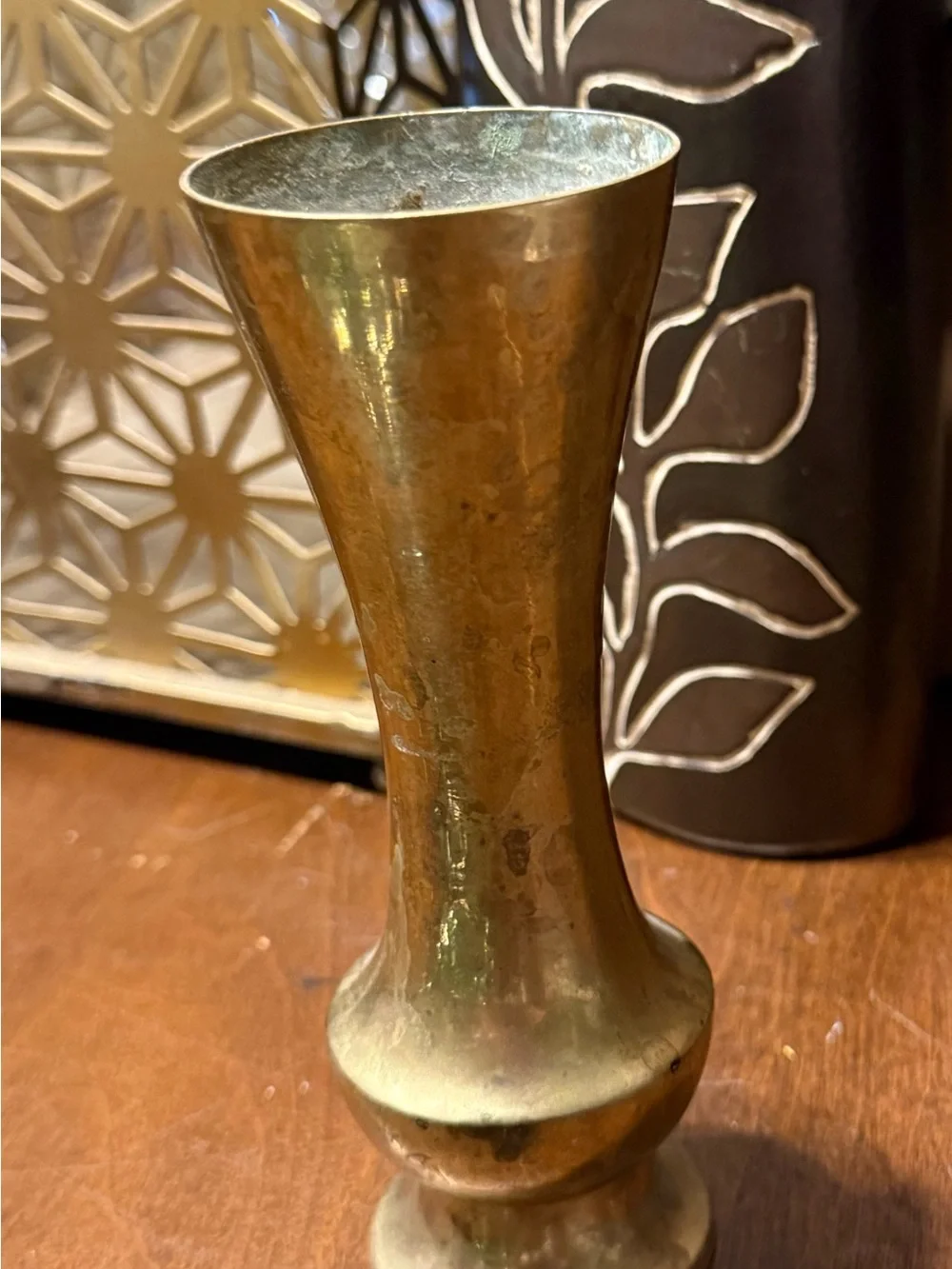 The Fairy’s Golden Trumpet – Vintage Solid Brass Bud Vase